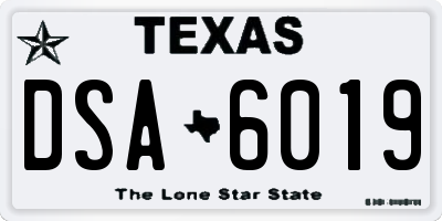 TX license plate DSA6019
