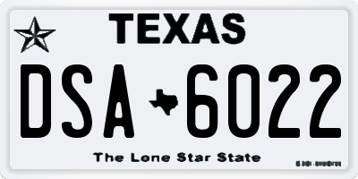 TX license plate DSA6022