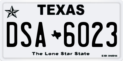 TX license plate DSA6023