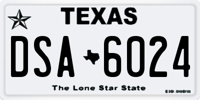 TX license plate DSA6024