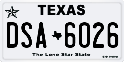 TX license plate DSA6026