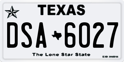 TX license plate DSA6027