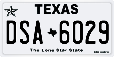 TX license plate DSA6029