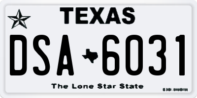 TX license plate DSA6031