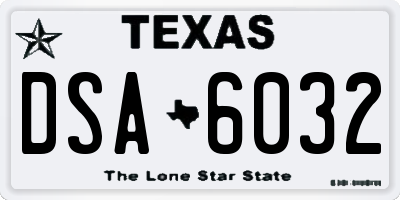 TX license plate DSA6032