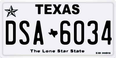 TX license plate DSA6034