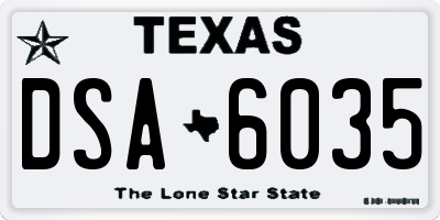 TX license plate DSA6035