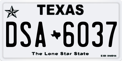 TX license plate DSA6037