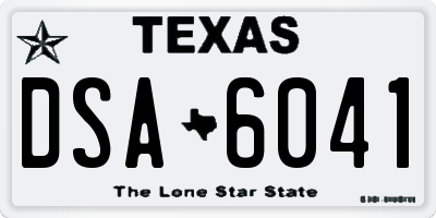 TX license plate DSA6041