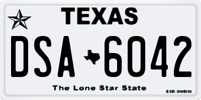 TX license plate DSA6042