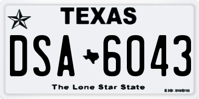 TX license plate DSA6043