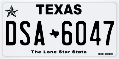 TX license plate DSA6047