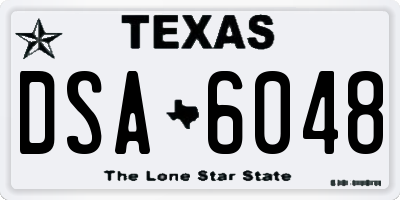 TX license plate DSA6048
