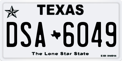 TX license plate DSA6049