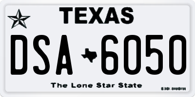 TX license plate DSA6050