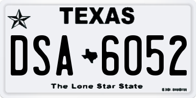 TX license plate DSA6052
