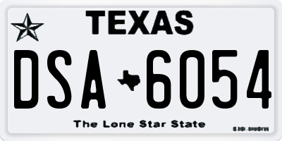 TX license plate DSA6054