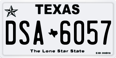 TX license plate DSA6057