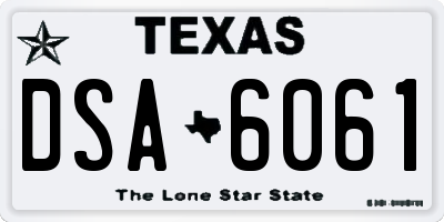 TX license plate DSA6061