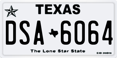 TX license plate DSA6064