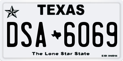 TX license plate DSA6069