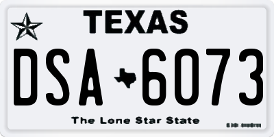 TX license plate DSA6073