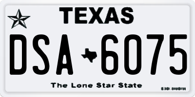 TX license plate DSA6075