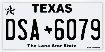 TX license plate DSA6079