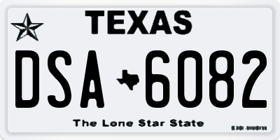 TX license plate DSA6082