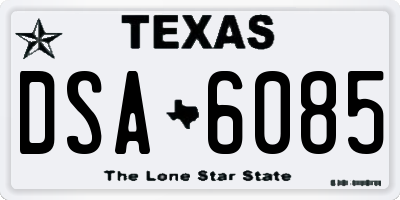 TX license plate DSA6085