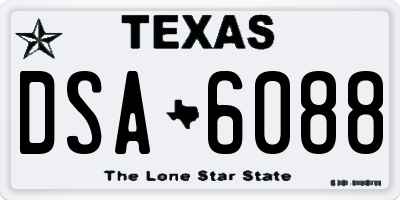TX license plate DSA6088
