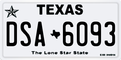 TX license plate DSA6093