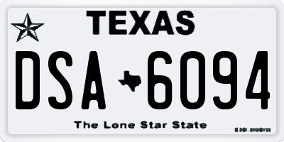 TX license plate DSA6094
