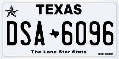TX license plate DSA6096