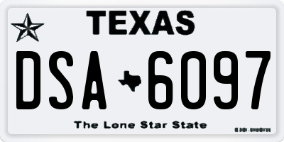 TX license plate DSA6097