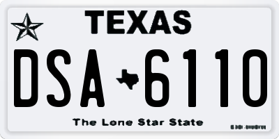 TX license plate DSA6110