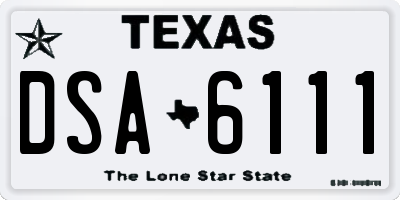 TX license plate DSA6111