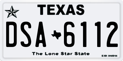 TX license plate DSA6112