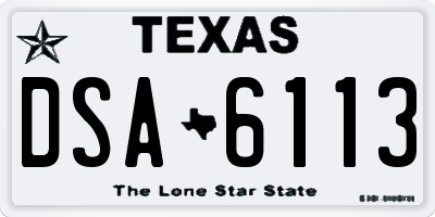 TX license plate DSA6113