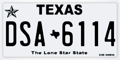 TX license plate DSA6114