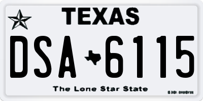 TX license plate DSA6115