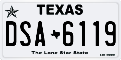 TX license plate DSA6119
