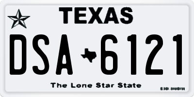 TX license plate DSA6121