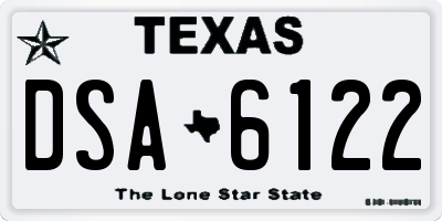 TX license plate DSA6122