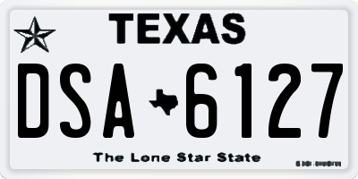 TX license plate DSA6127