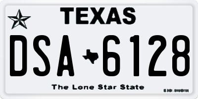TX license plate DSA6128
