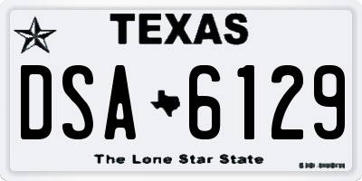 TX license plate DSA6129
