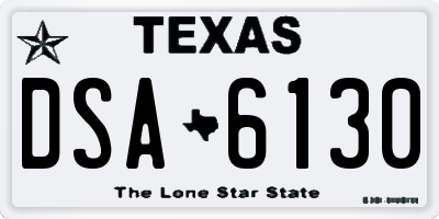 TX license plate DSA6130