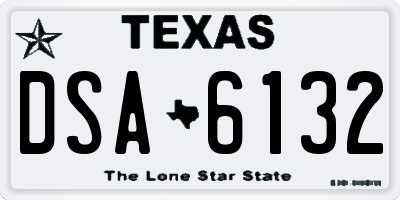 TX license plate DSA6132
