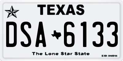 TX license plate DSA6133